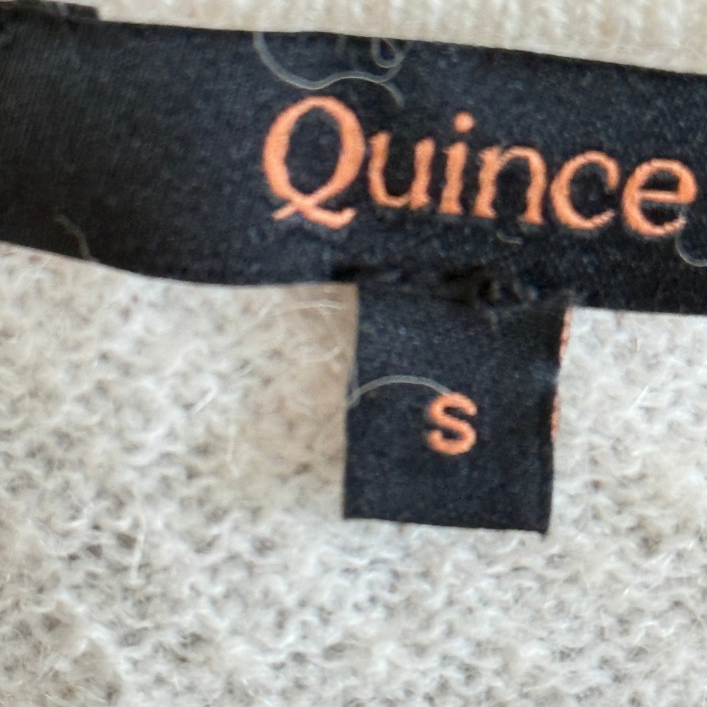 Quince Baby Alpaca Wool Diamond Stitch Cream Sweater Small Minimalist ZJSA001 - Picture 4 of 10